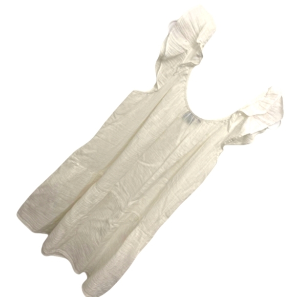 GAP 'New White' Crinkle Gauze Mini Dress Airy Flutter Sleeve Pockets Sz MEDP NWT - Picture 6 of 14